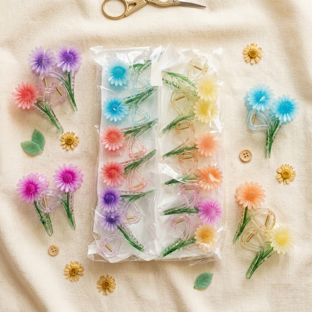 Flower Hair Clips Pack
