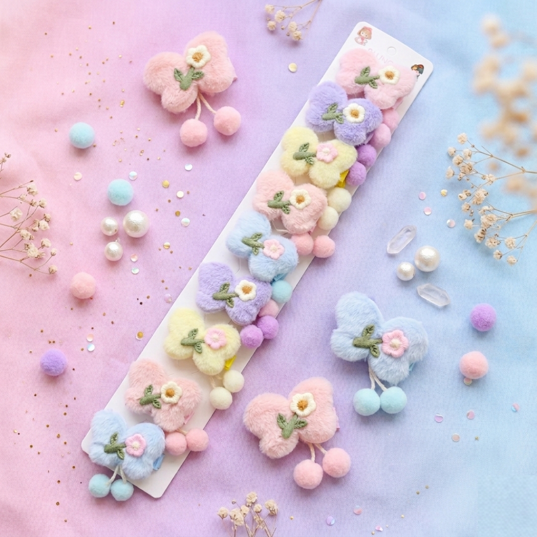 Fluffy Flower Clips